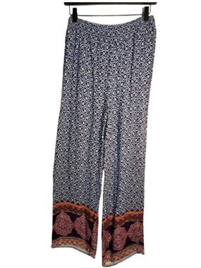 BeachLunchLounge Pull-on Pants Wide Leg Flowy Boho Multicolored Size M